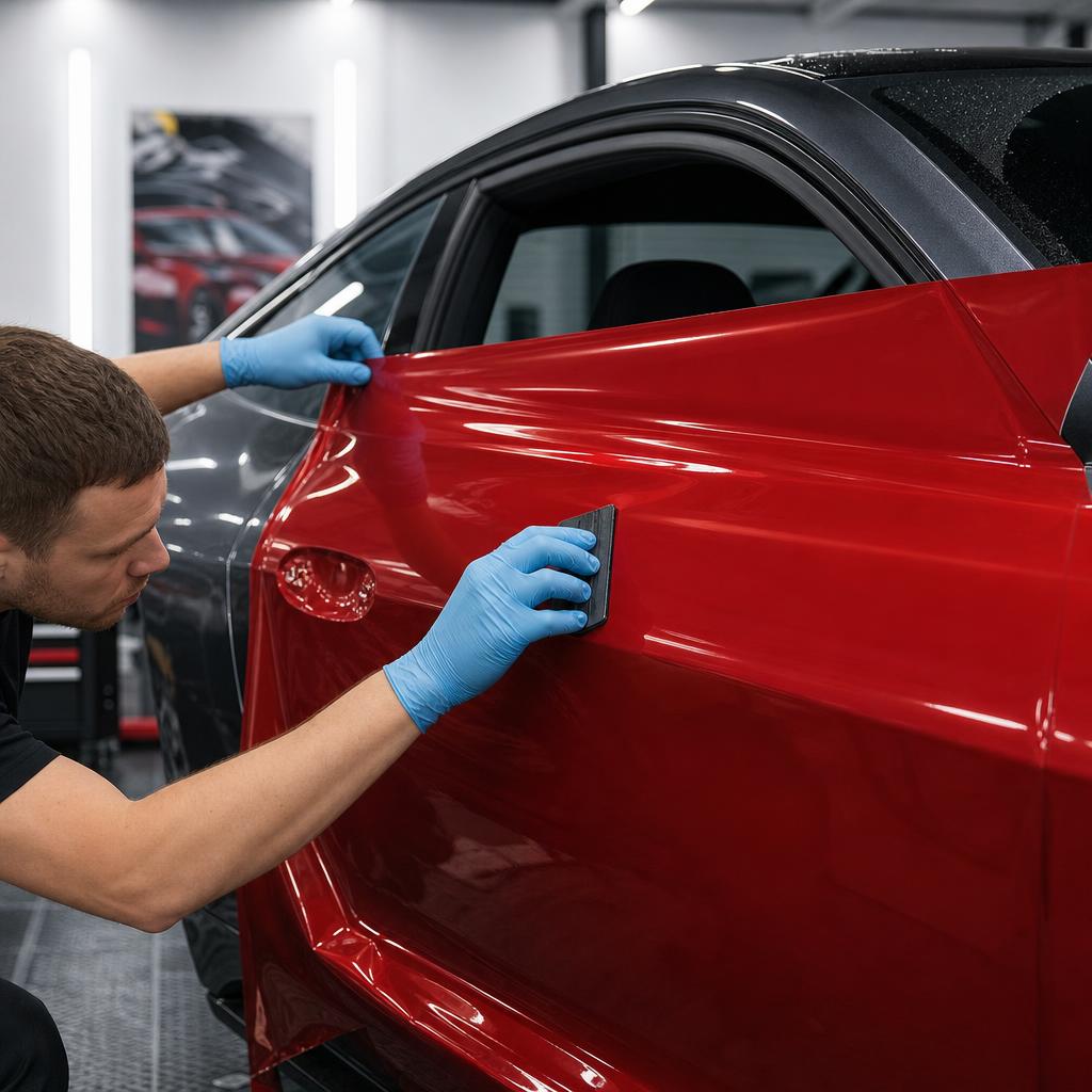 Vinyl wrap installation technician